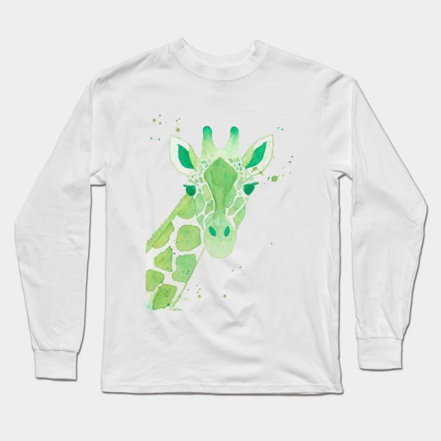 Lime Green Giraffe Long Sleeve T-Shirt by dangerbetz